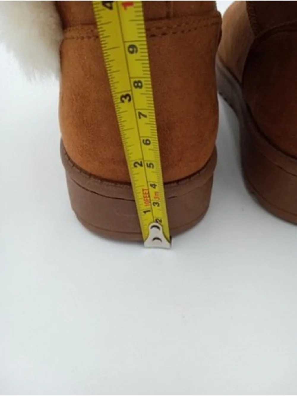 SO Chestnut Suede-Look Faux Fur Cuff Ankle Boots
